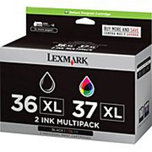 זוג ראשי דיו שחור+צבע מקורי 18C2180E+18C2170E-Lexmark 36XL+37XL