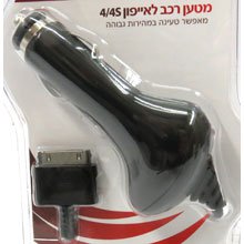 מטען רכב+כבל iPhone 4/4S