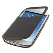 נרתיק עור Flip עם פתח חלון עבור Samsung Galaxy S III / i9300