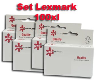 סט 4 ראשי דיו 100XL תואמים Lexmark