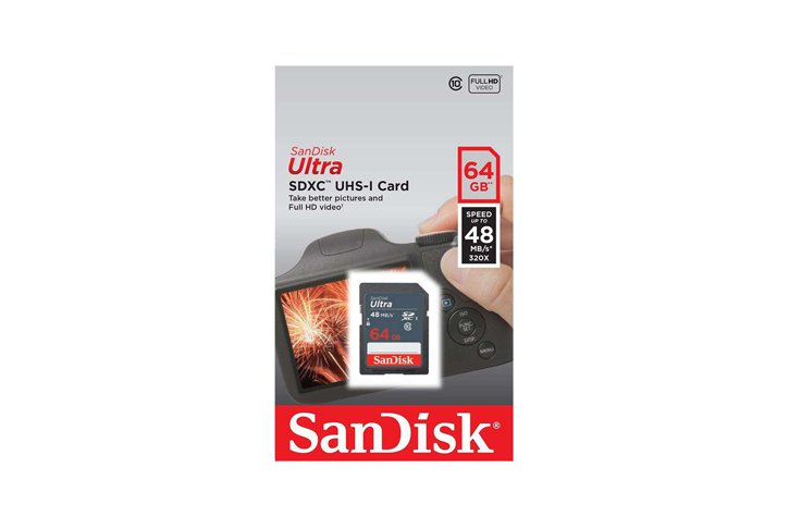 כרטיס זיכרון Secure Digital של SanDisk-נפח 64GB SDHC