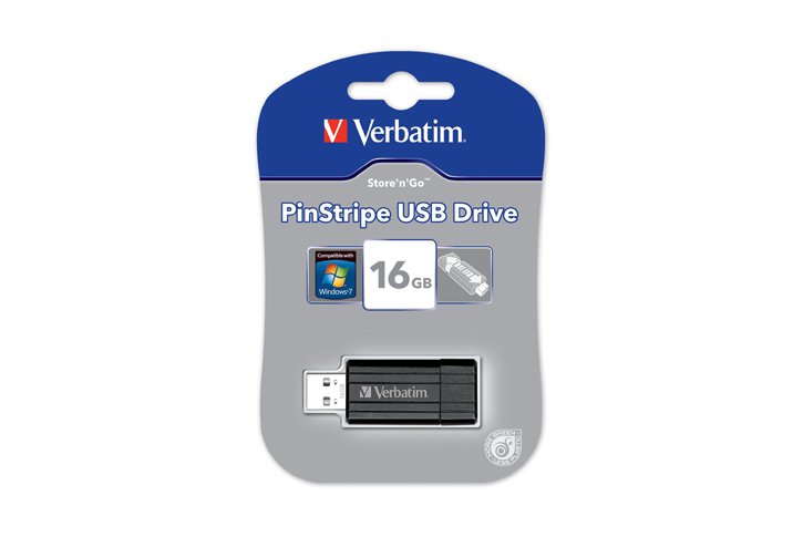 זכרון USB נייד  Verbatim pinstripe-16GB