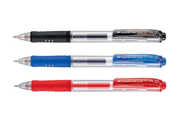 עט ג`ל 0.7 מ``מ עם לחצן וגריפ PENTEL K157