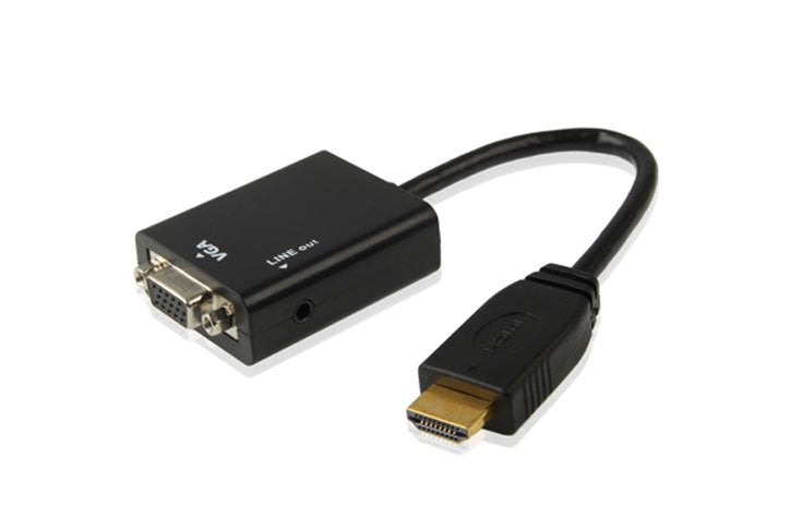 כבל ממיר HDMI TO VGA + אודיו, תומך עד 1080P