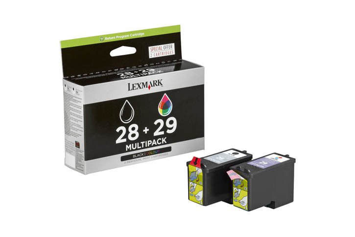 זוג ראשי דיו שחור+צבע מקורי (28+Lexmark  18C1429+18C1428 (29