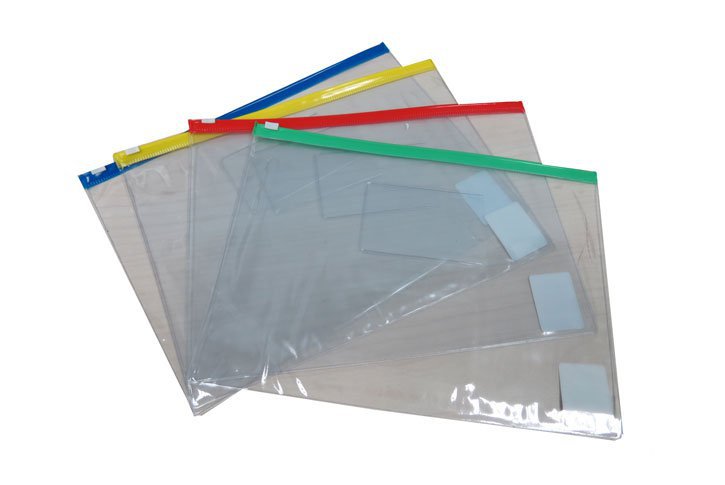 תיק כיס PVC עם ריץ רץ צבעוני  - 502409 A4