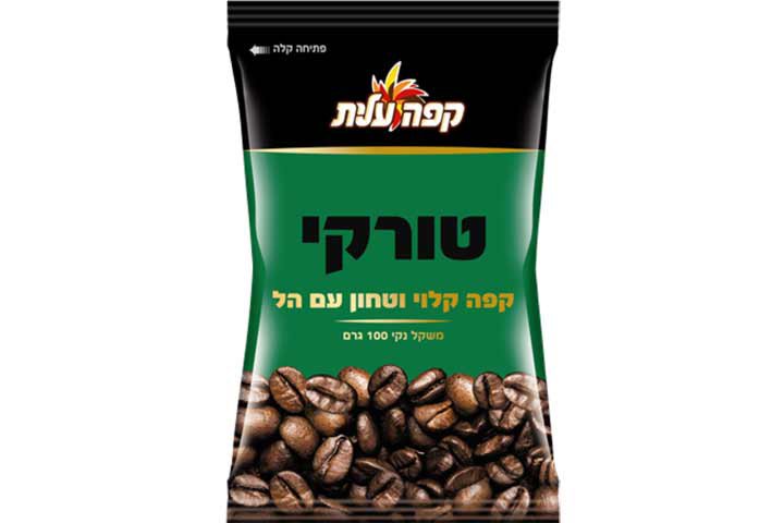 קפה טורקי קלוי עלית עם הל 100 גרם - בשקית