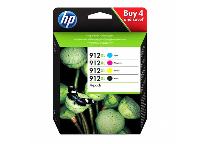 סט 4 ראשי דיו מקוריים  HP912XL