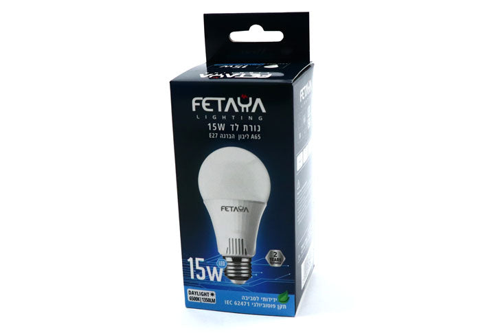 נורת לד 15W E27 A65 65K אור לבן FETAYA