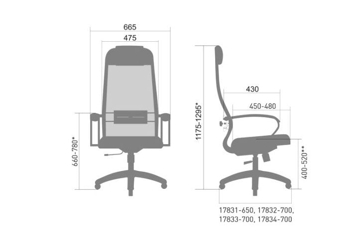 כסא מנהל/ת גב גבוה METTA Set 28    חום כהה