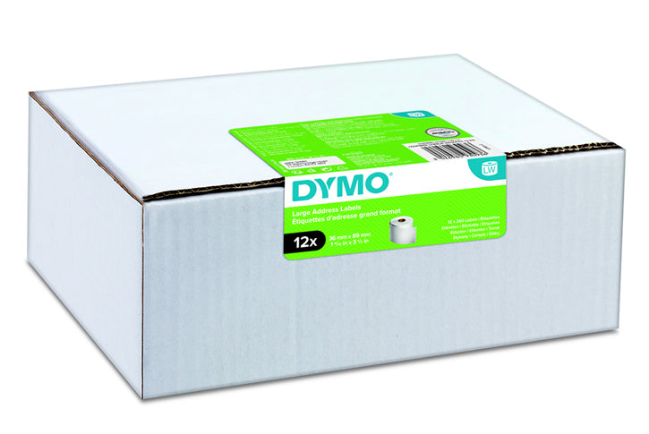 מארז חסכון 12 יח * מדבקת DYMO -רוחב 89 גובה 36 (מ``מ) 520 יח`