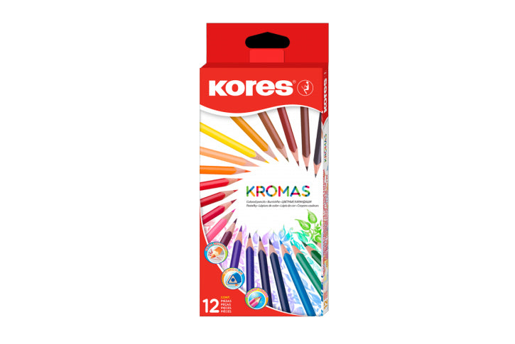 סט 12 עפרונות צבעונים  -  KROMAS Kores