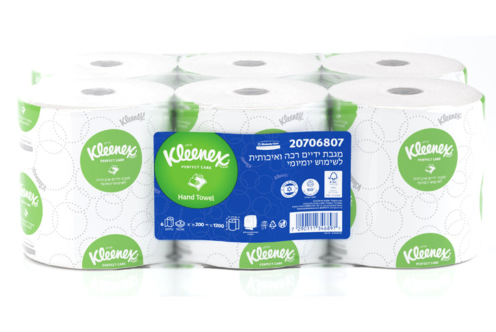 6 יח ` מגבת ידיים בגליל Kleenex  למתקן אלקטרוני מק``ט 6807