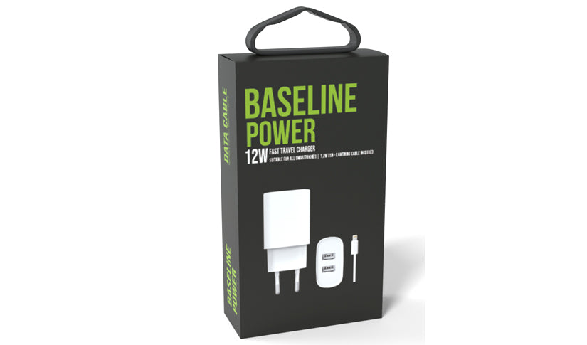 מטען ביתי BASELINE 12W + USB/LIGHTNING CABLE