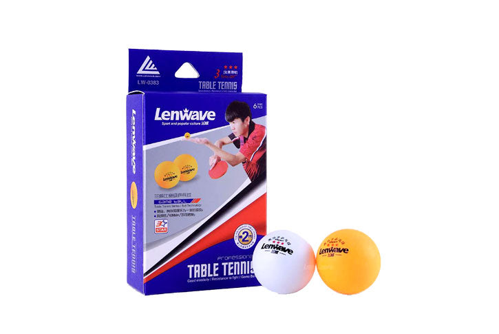 6 כדורים מקצועיים לטניס שולחן 3 כוכבים 40+ דגם LENWAVE 0383